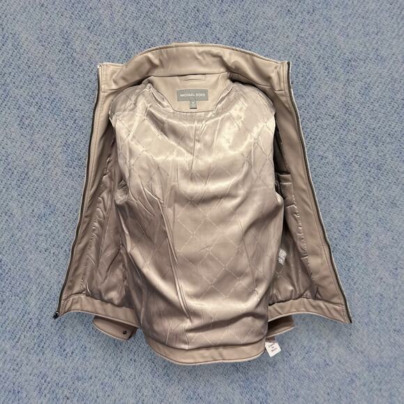 Michael Kors Men’s Faux Leather Jacket - Bone Beige, Size Medium NWT - Picture 3 of 6